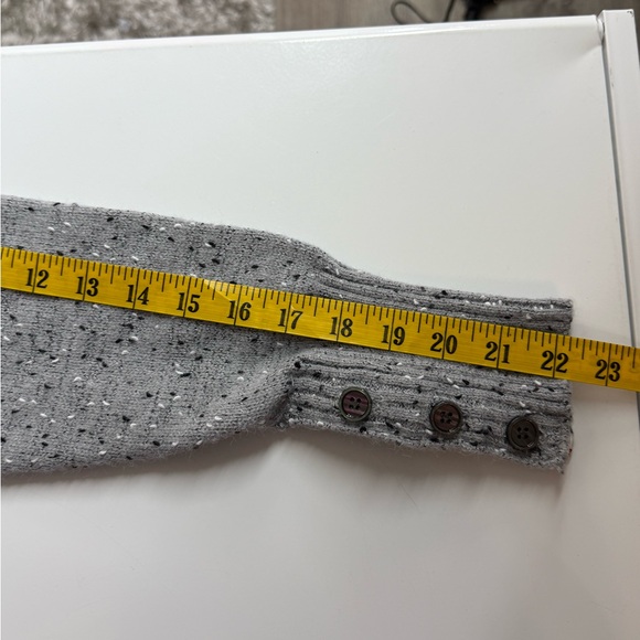 NEW THOM BROWNE Cotton V-Neck Speckled Grey Cardigan Sz Small - Picture 11 of 11